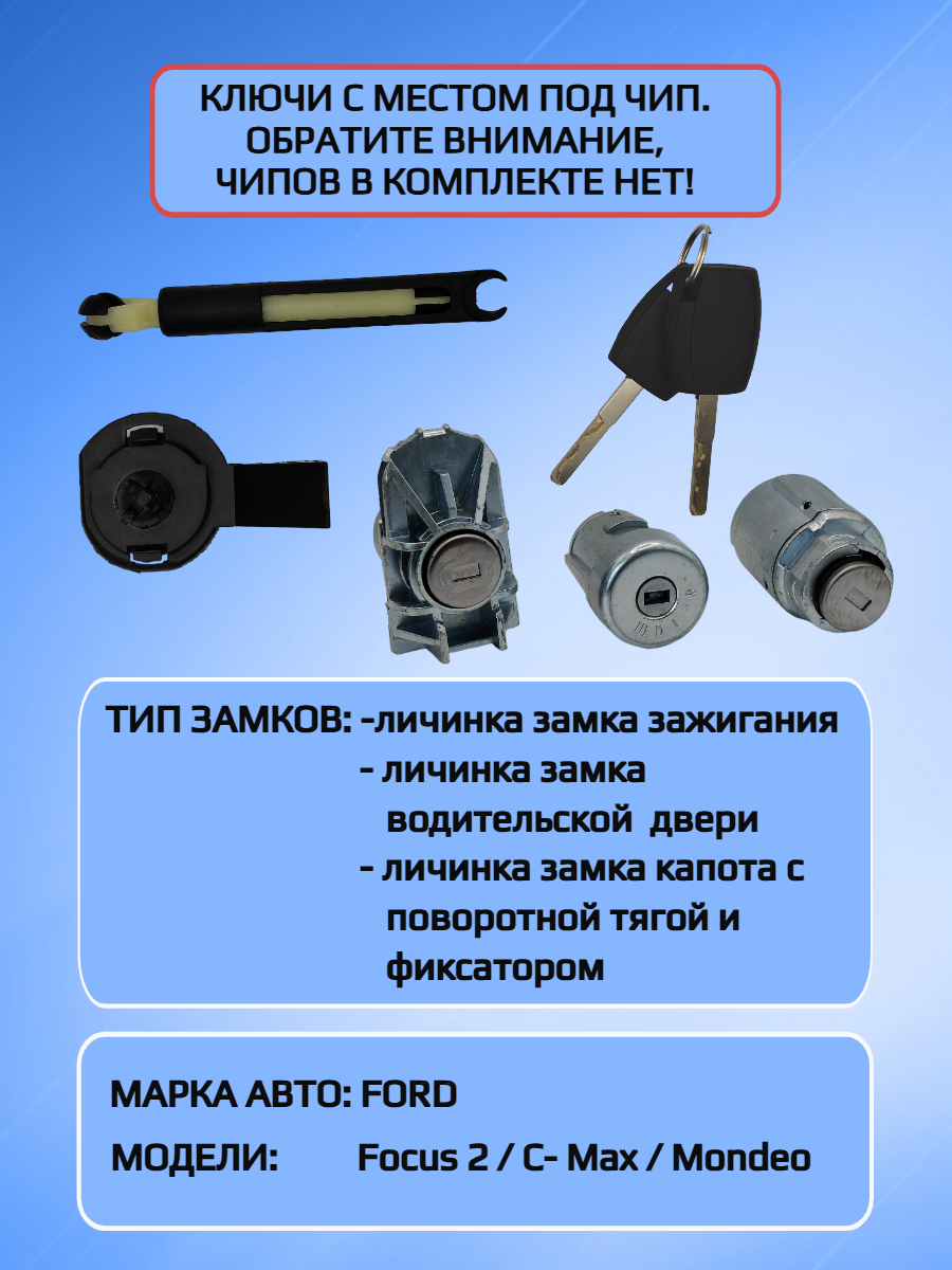 Комплект личинок замков для Ford Focus 2