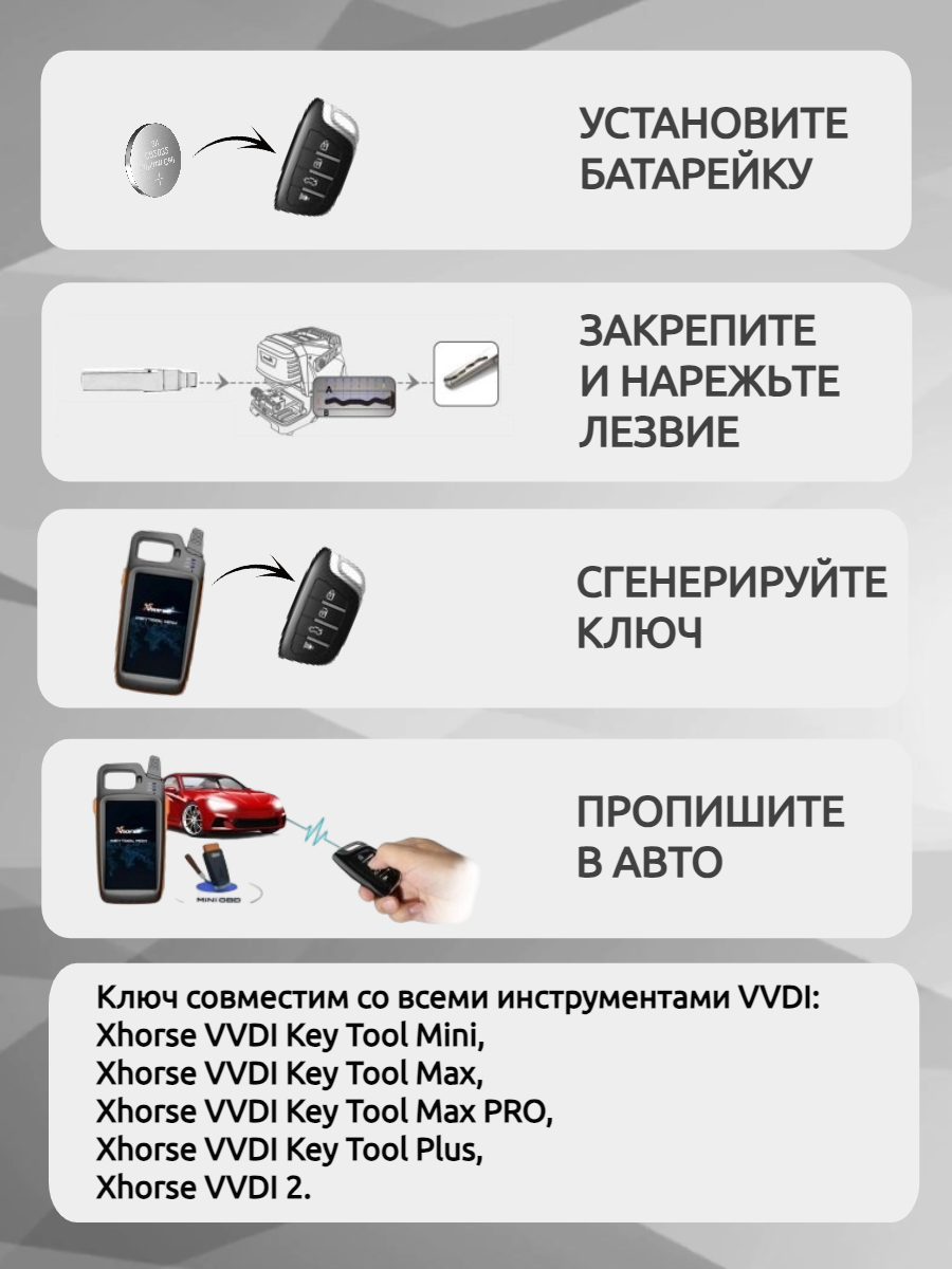 Ключ для программирования Xhorse VVDI XKKF21EN