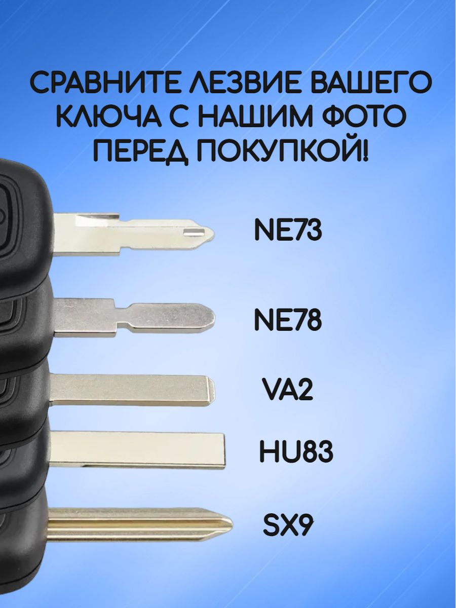 Корпус ключа для Пежо лезвие NE78