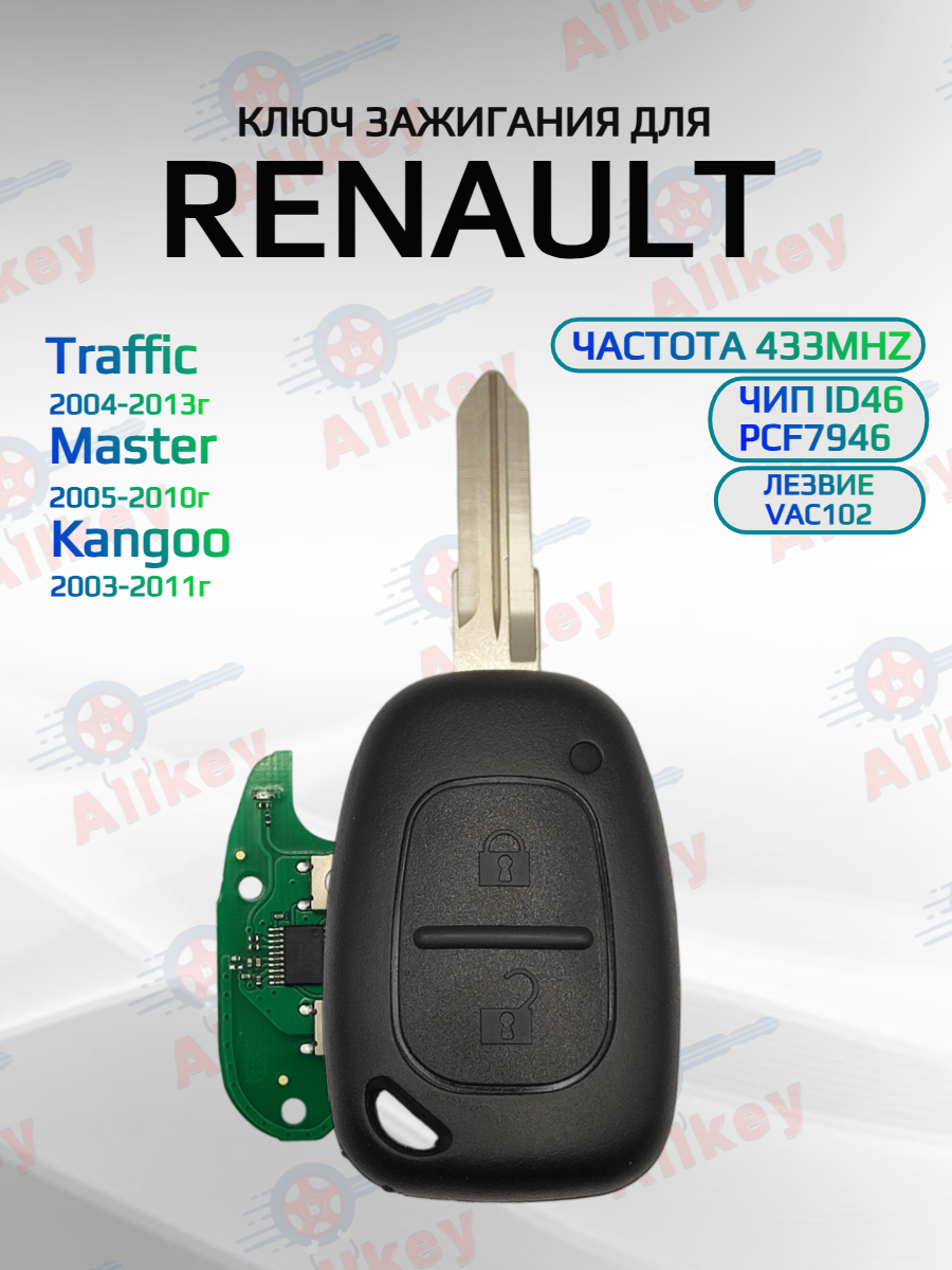 Простой ключ зажигания для Renault