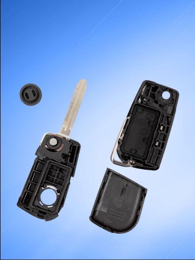 Корпус выкидного ключа с 2 кнопками +Panic лезвие TOY43 для Toyota, батарейка CR1620
