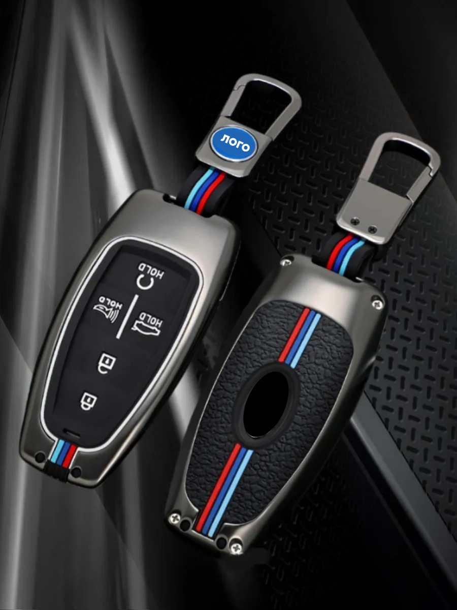 Чехол для смарт ключа Hyundai 5 кнопок (черный нюд)