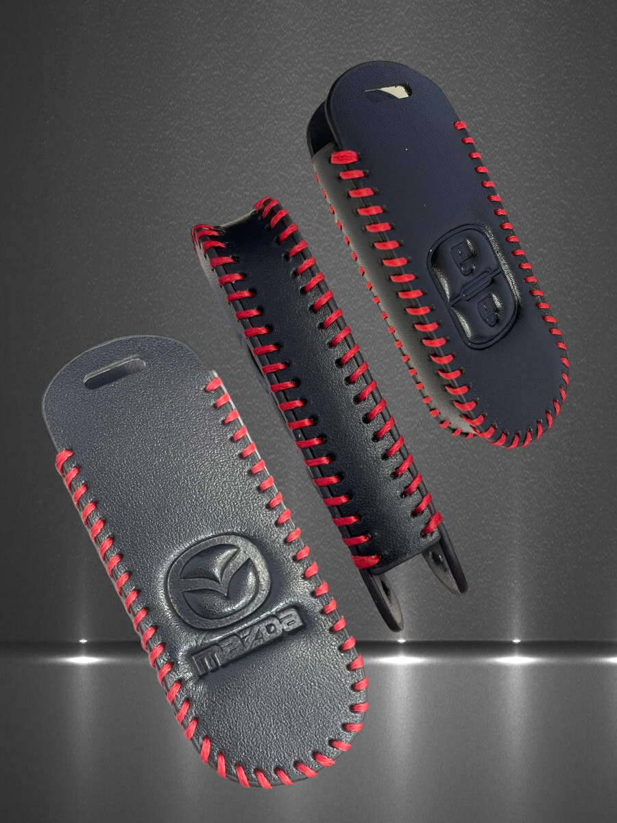 Чехол для смарт ключа Mazda 2 кнопки  (черный муар)
