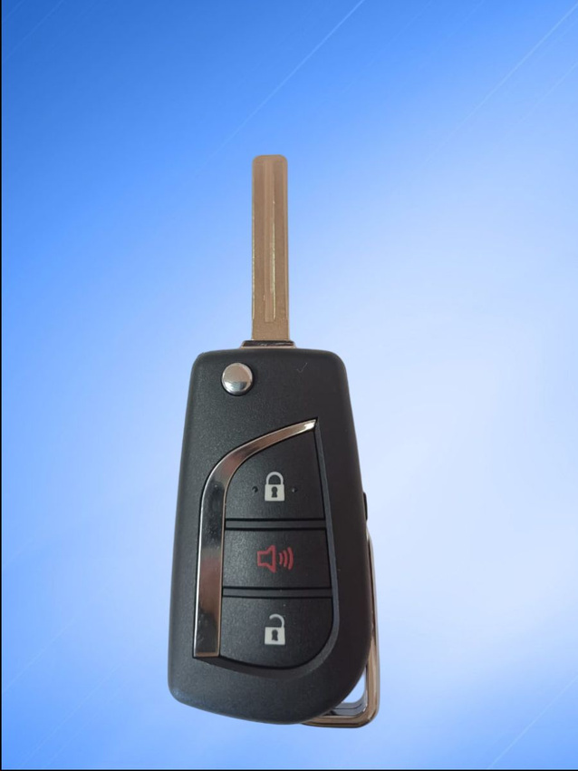 Корпус выкидного ключа с 2 кнопками +Panic лезвие TOY48 для Toyota, батарейка CR1620