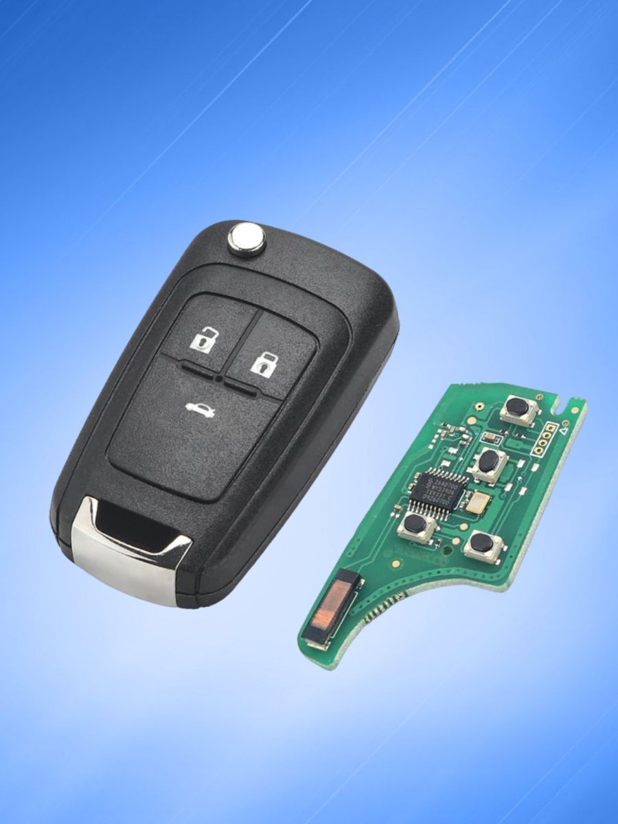 Выкидной ключ зажигания для Шевроле GM с 3 кнопками с частотой 315 mhz и чипом ID46 PCF7937 с логотипом