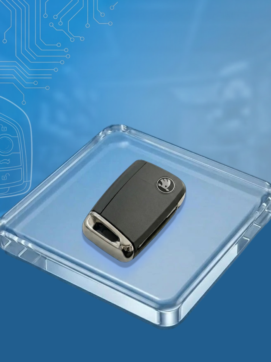 Корпус выкидного ключа с 3 кнопками, лезвие HU66, для SKODA Octavia / Scala / Karoq / Fabi.Black/