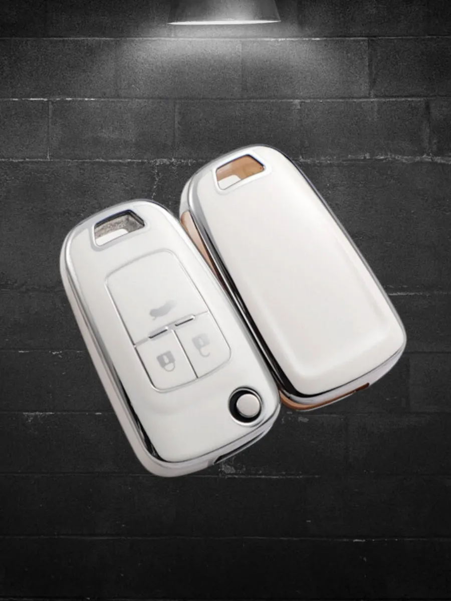 Чехол на ключ OPEL / CHEVROLET (белый шагрень)