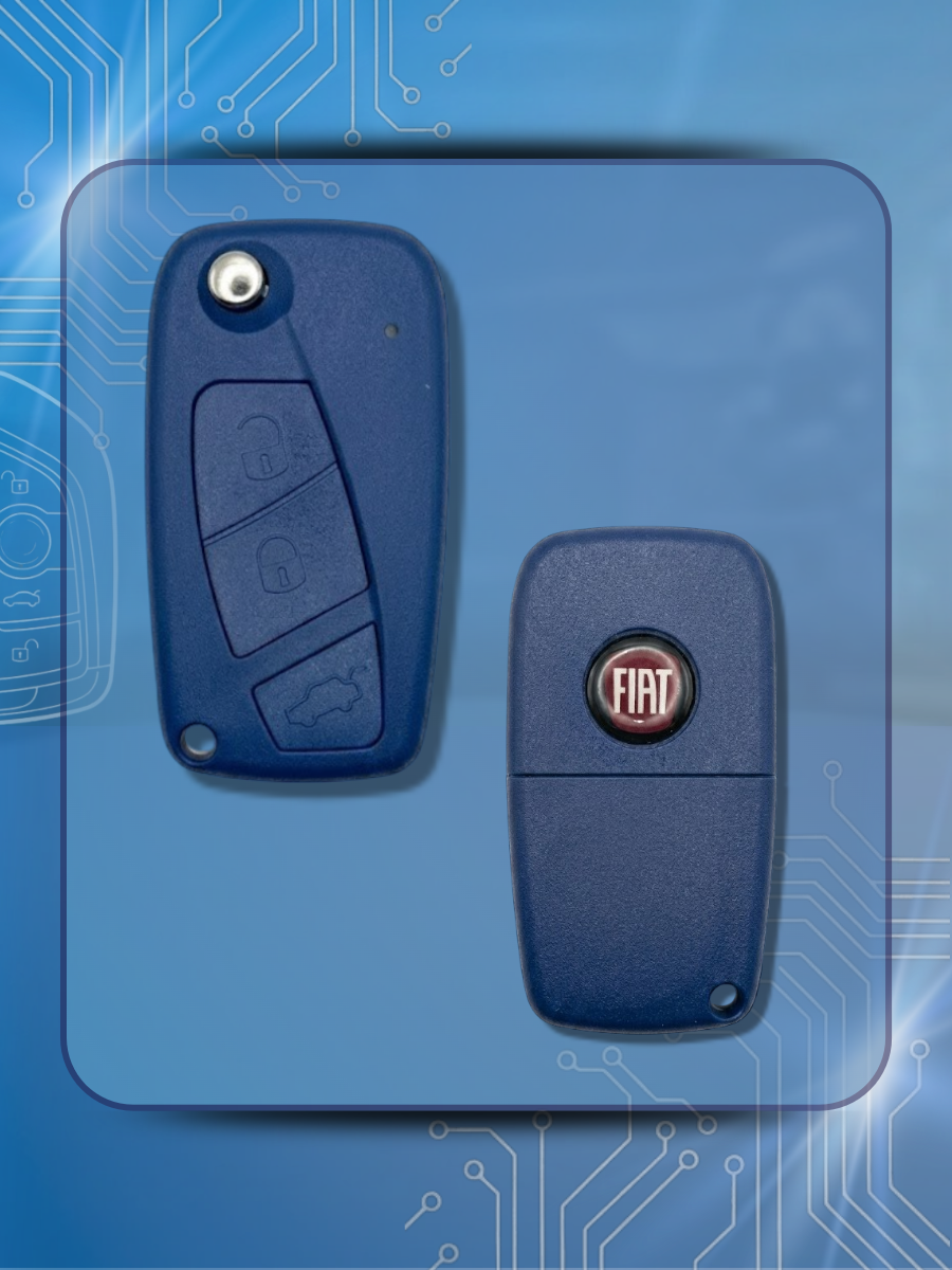 Корпус выкидного ключа с 3 кнопками лезвие SIP22 для Fiat, синий