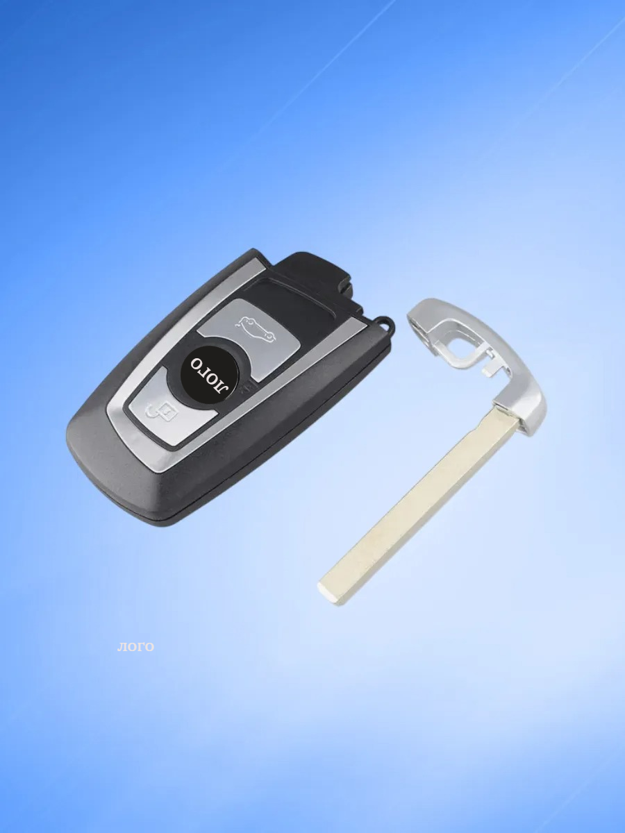 Корпус смарт ключа с 3 кнопками для BMW, серебристый