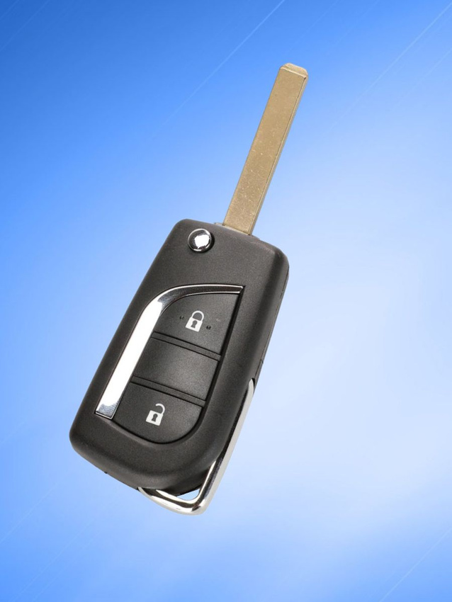 Корпус выкидного ключа с 2 кнопками лезвие VA2 для Toyota, батарейка CR1620