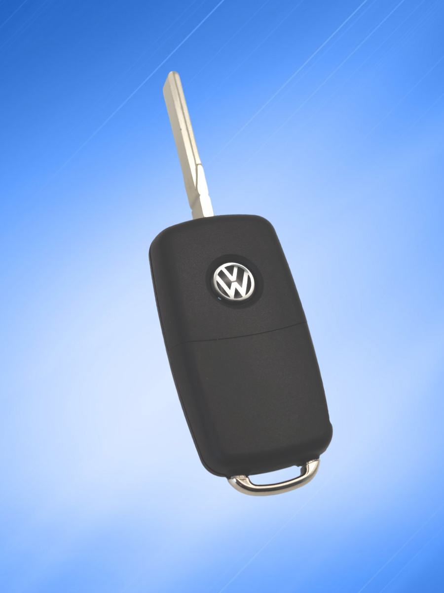 Выкидной ключ для Volkswagen / VW / Фольксваген с 3 кнопками 2011-2015гг с системой Keyless GO 202AJ (RK29)