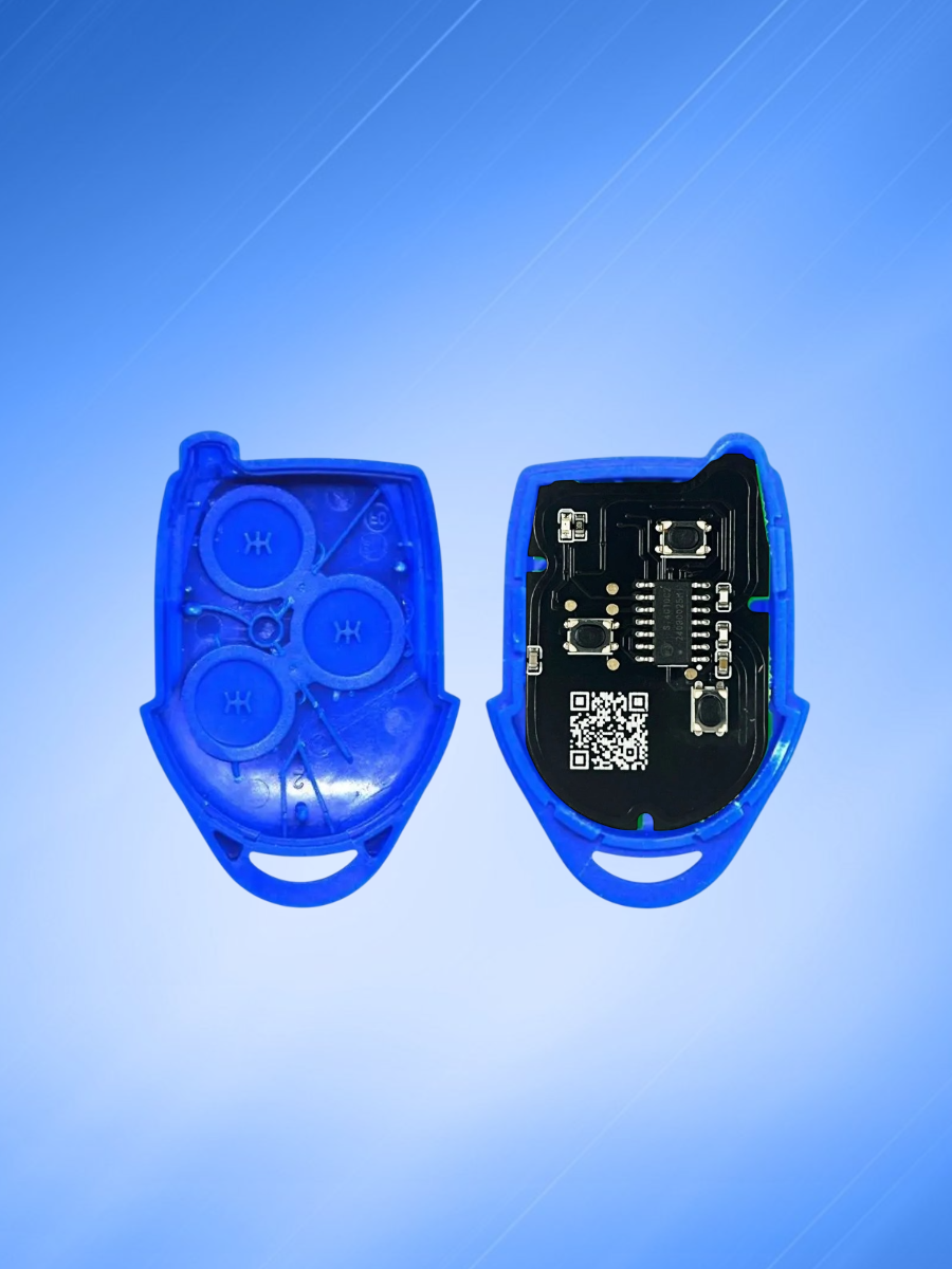 Простой ключ зажигания для Форд Ford с 3 кнопками с частотой 433 Mhz и чипом 4D63 с лезвием FO21 (черная плата)