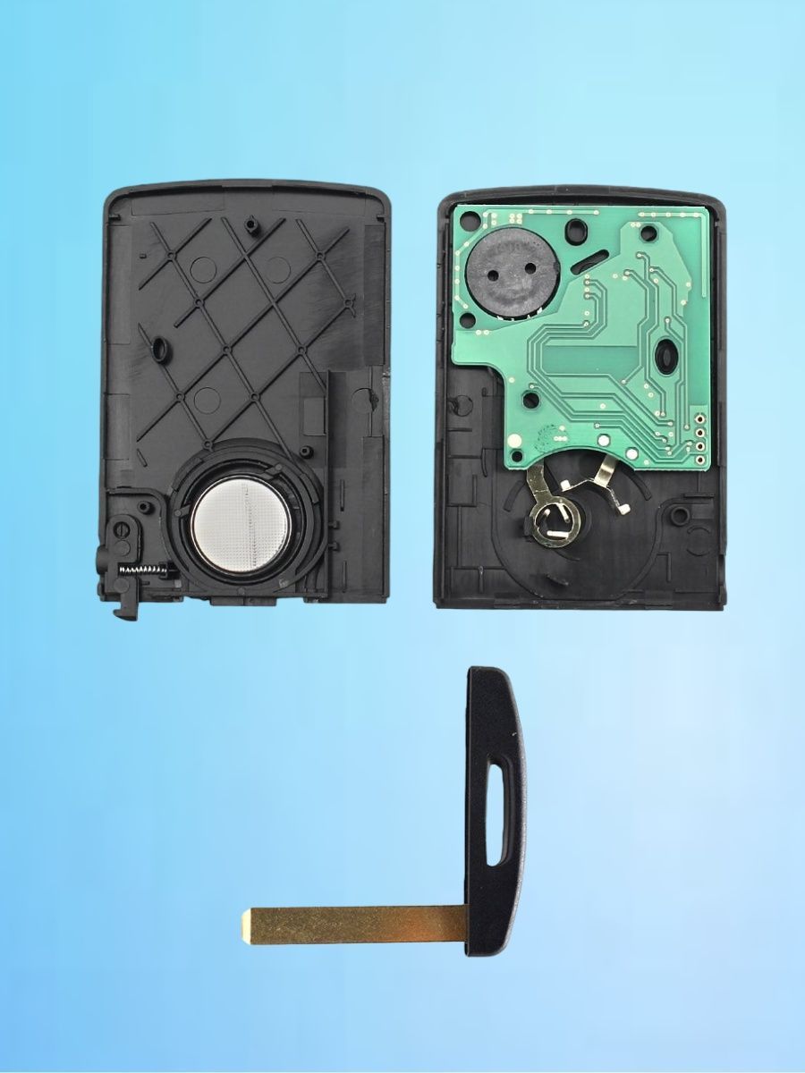 Смарт карта-ключ для Renault с 4 кнопками с частотой 433 mhz и чипом ID46 - PCF7952 с лезвием VA6