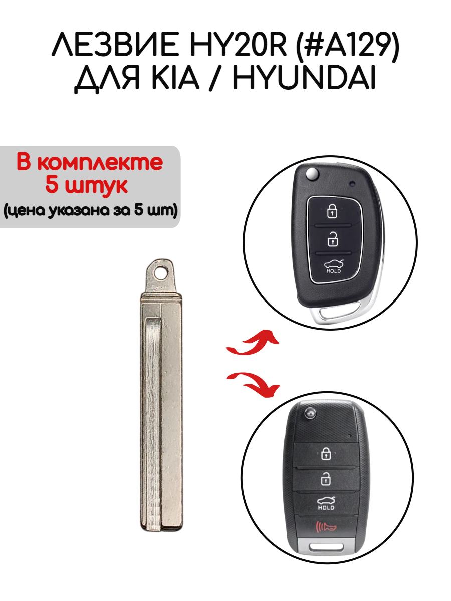 Набор лезвий из 5 штук HY20R (#A129) для Kia Hyundai