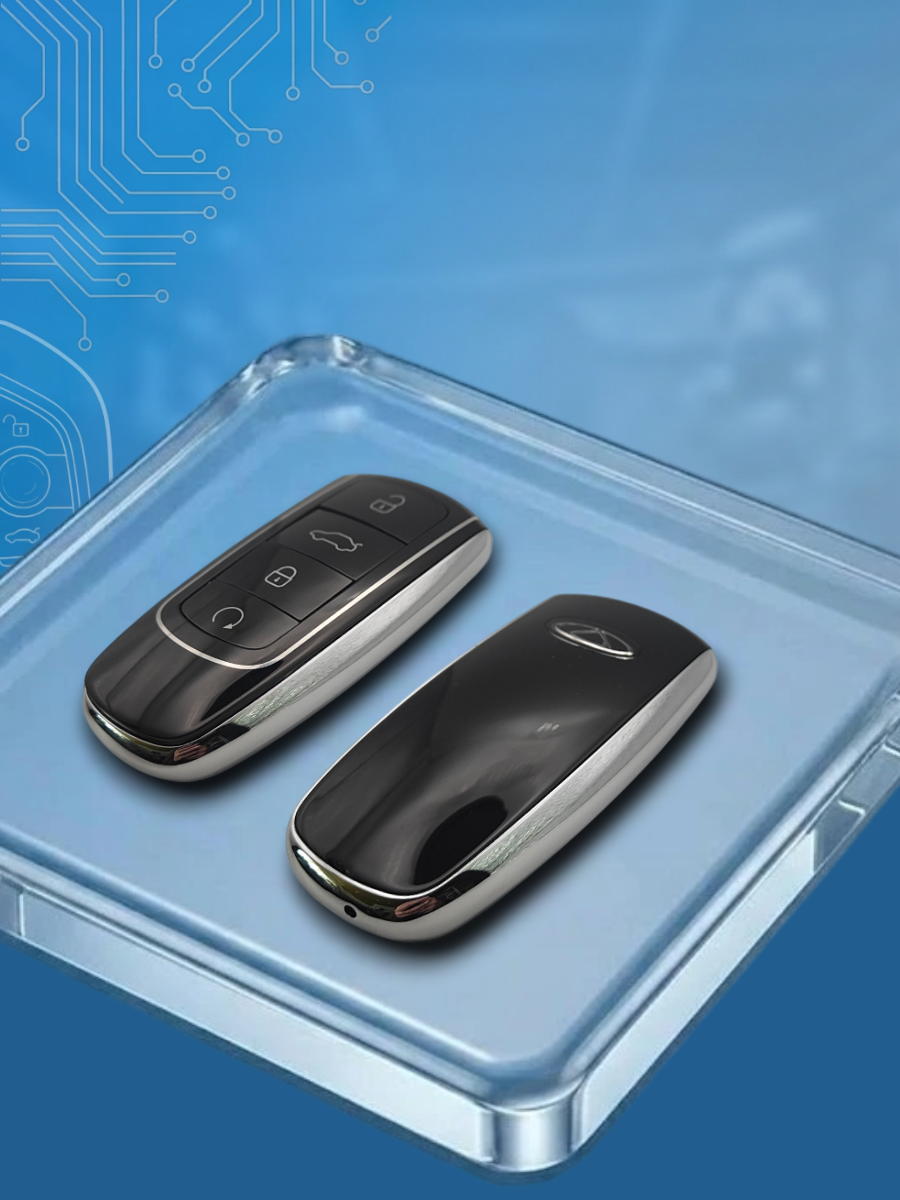 Корпус ключа для Чери Chery (черный лакированный никел)