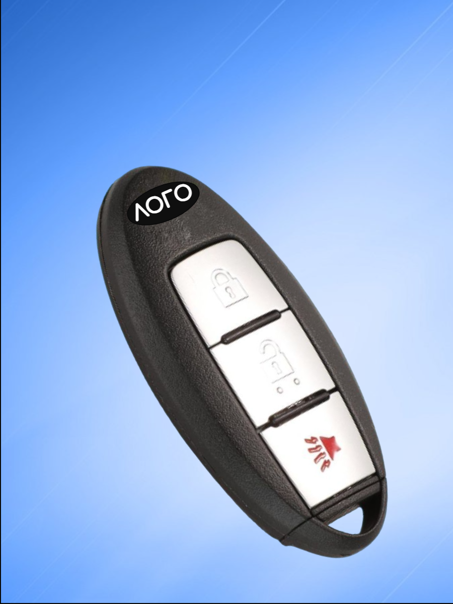 Корпус смарт ключа с 2 кнопками +Panic для Ниссан, контакт слева