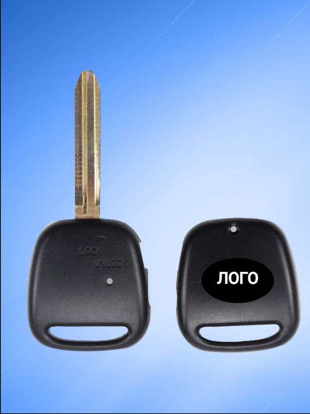 Корпус ключа с 2 кнопками сбоку лезвие TOY43 для TOYOTA с логотипом