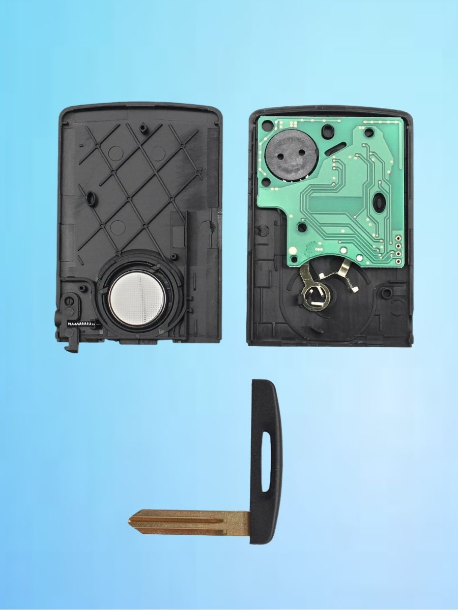 Смарт карта-ключ для Renault с 4 кнопками с частотой 433 mhz и чипом ID46 - PCF7952 с лезвием NSN19 с системой Keyless Go