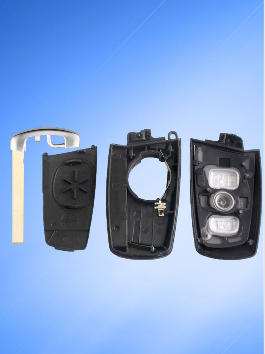 Корпус смарт ключа с 3 кнопками для BMW, серебристый