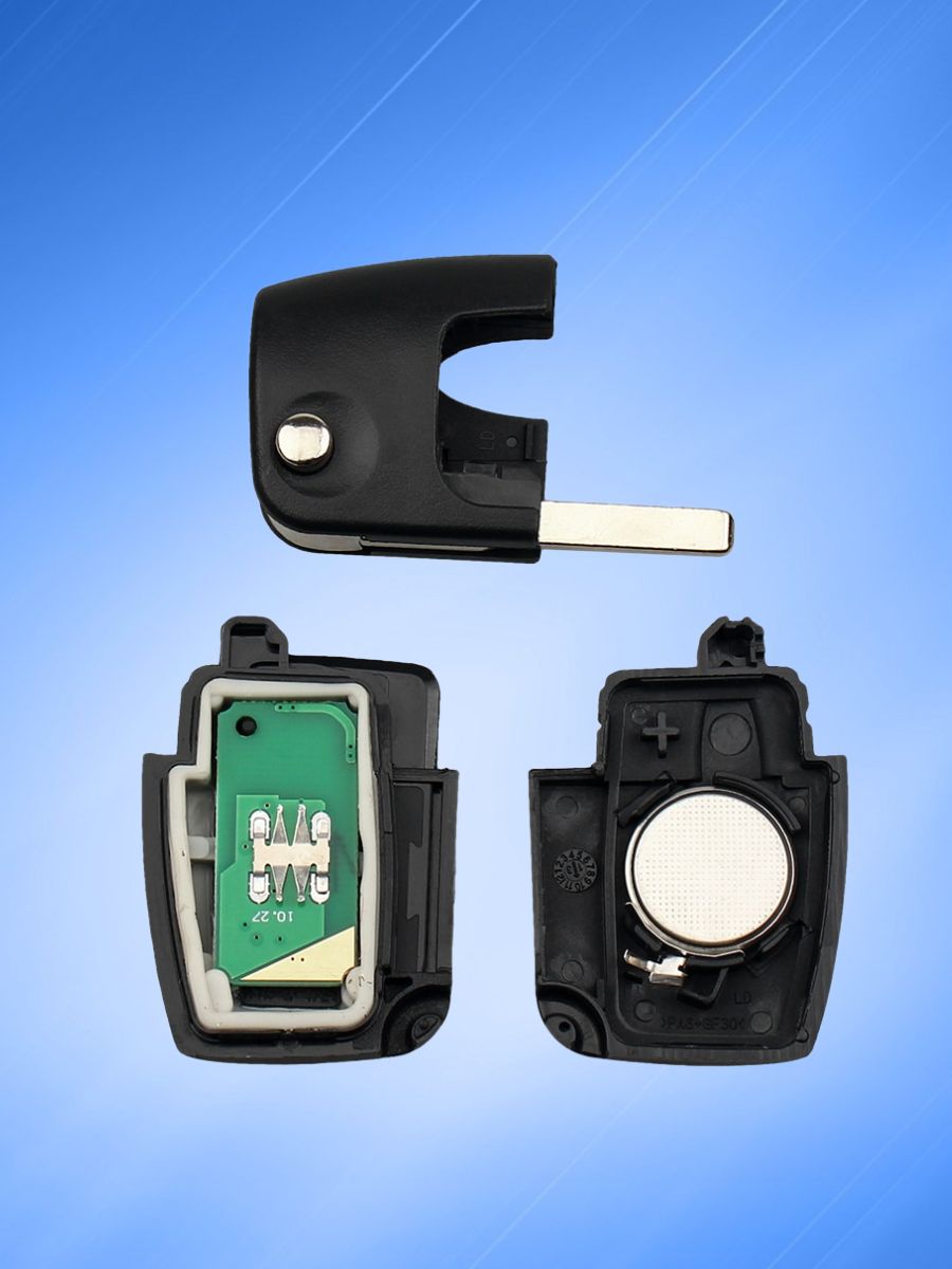 Выкидной ключ для Ford с 3 кнопками с частотой 433 mhz и чипом 4D63 40 bit с лезвием HU101