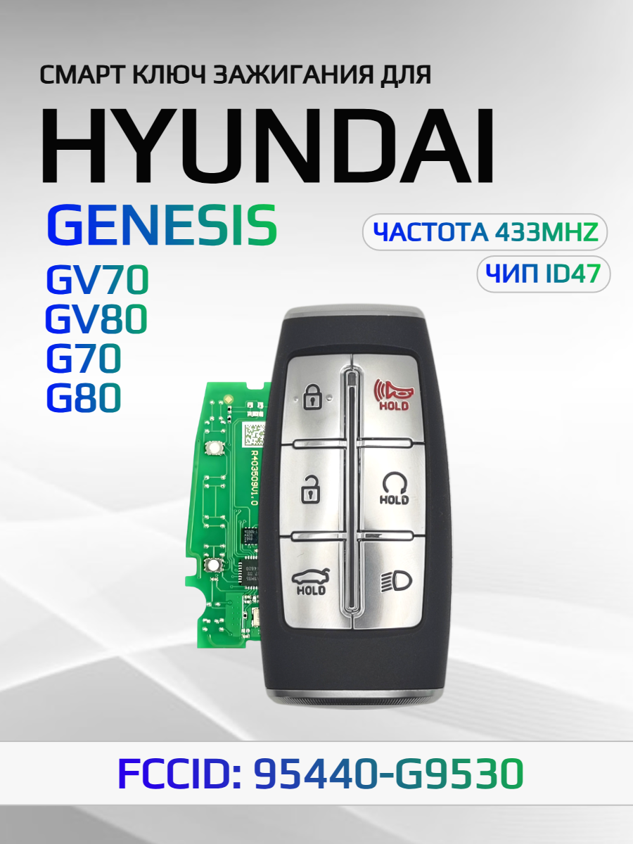 Смарт ключ зажигания для Hyundai Sonata / Хендай Genesis FCCID: 95440-G9530