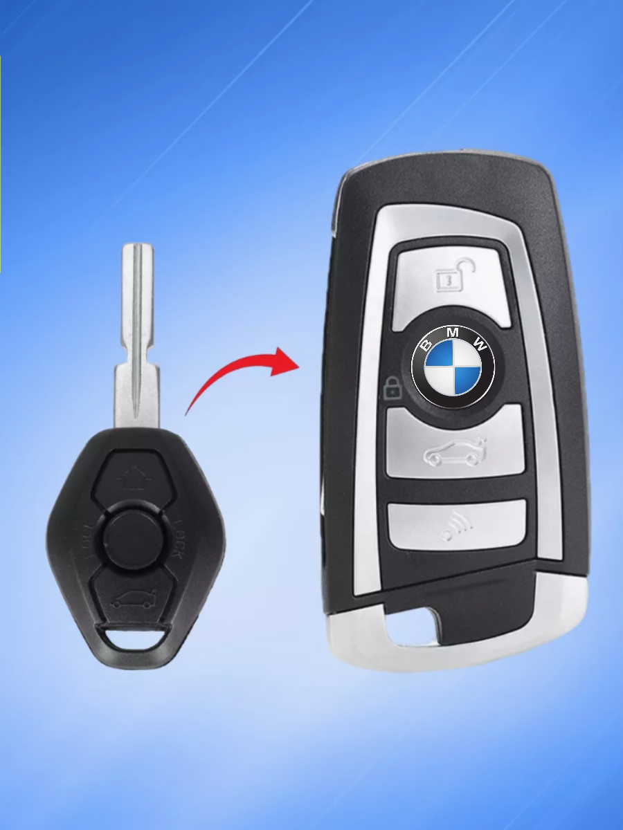 Выкидной модифицированный ключ зажигания для BMW E-серии с 3 кнопками с частотой 433 mhz и чипом ID44 PCF7935 с лезвием HU58