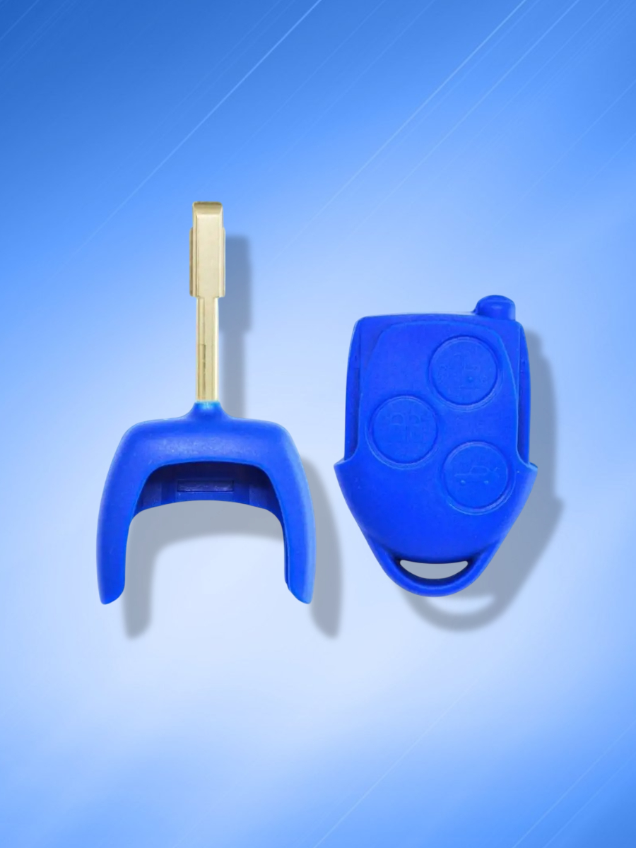 Простой ключ зажигания для Форд Ford с 3 кнопками с частотой 433 Mhz и чипом 4D63 с лезвием FO21 (черная плата)