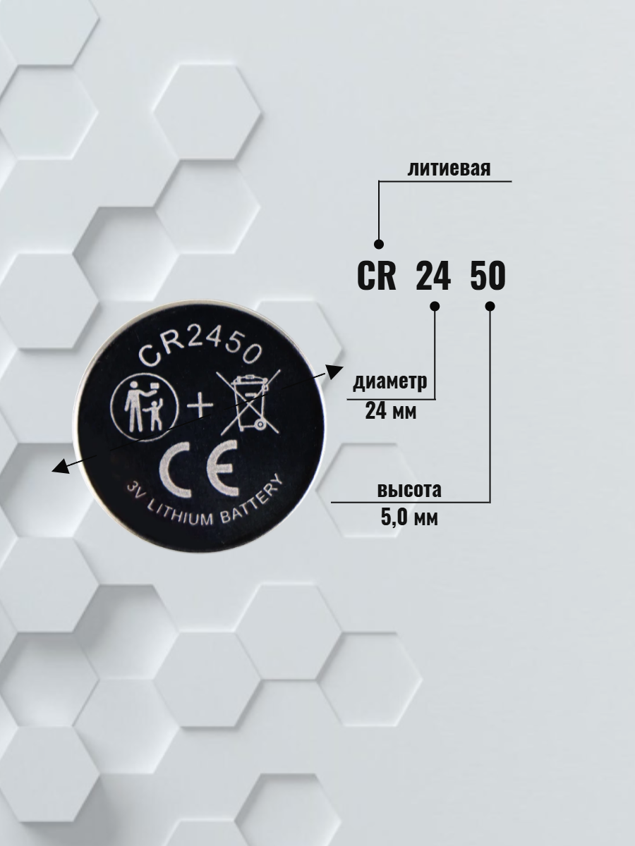 Батарейка Hua Dao CR2450 литиевая 5 шт.