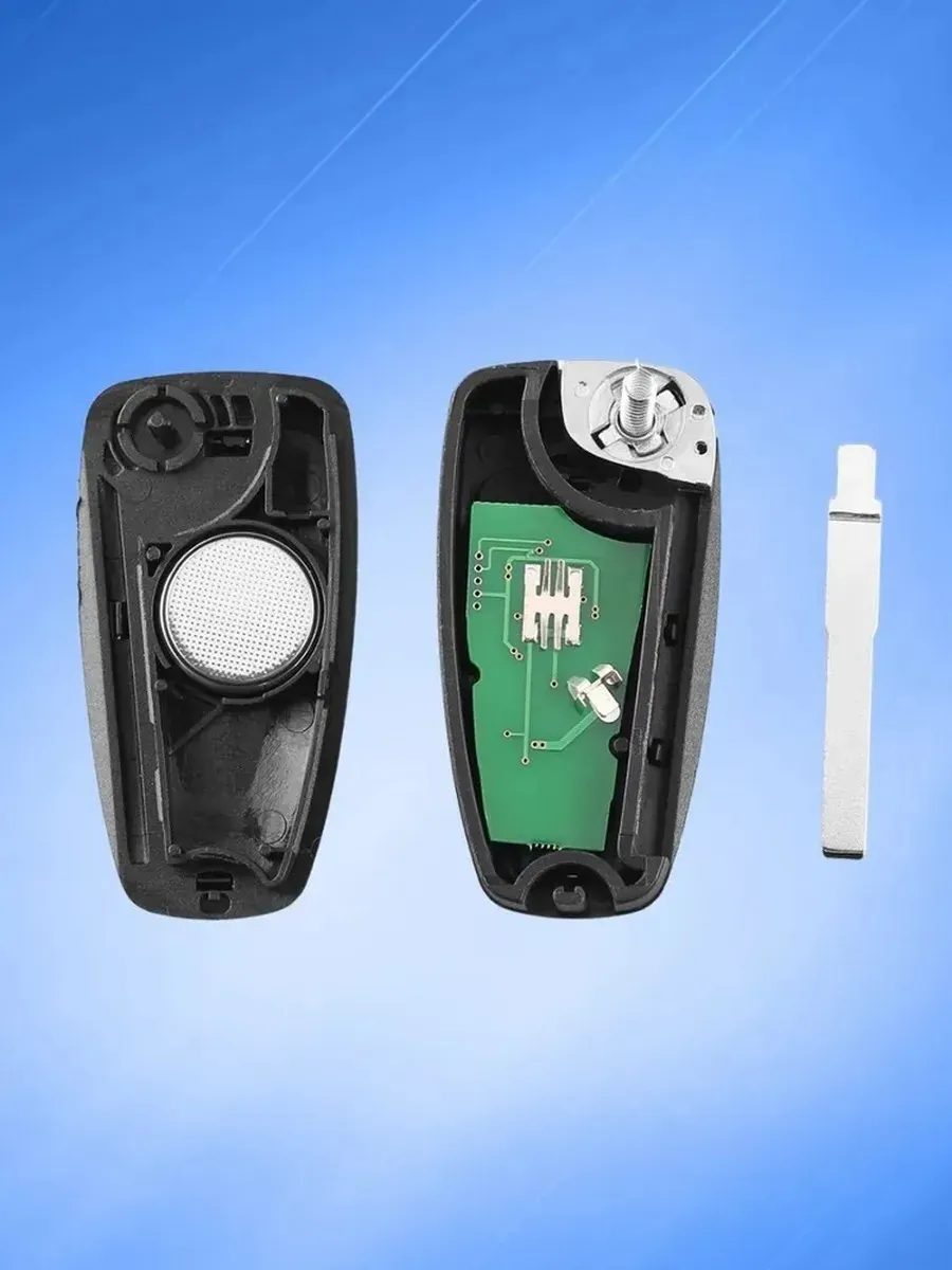 Выкидной ключ с 2 кнопками для Ford Focus 3 с 3 кнопками с частотой 433 mhz и чипом 4D63 6F 80 bit с лезвием HU101