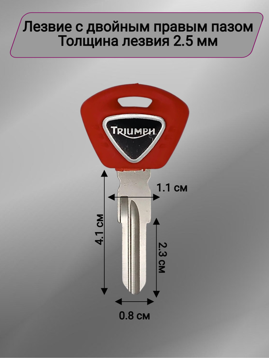 Заготовка ключа с местом под чип для Triumph Tiger 800