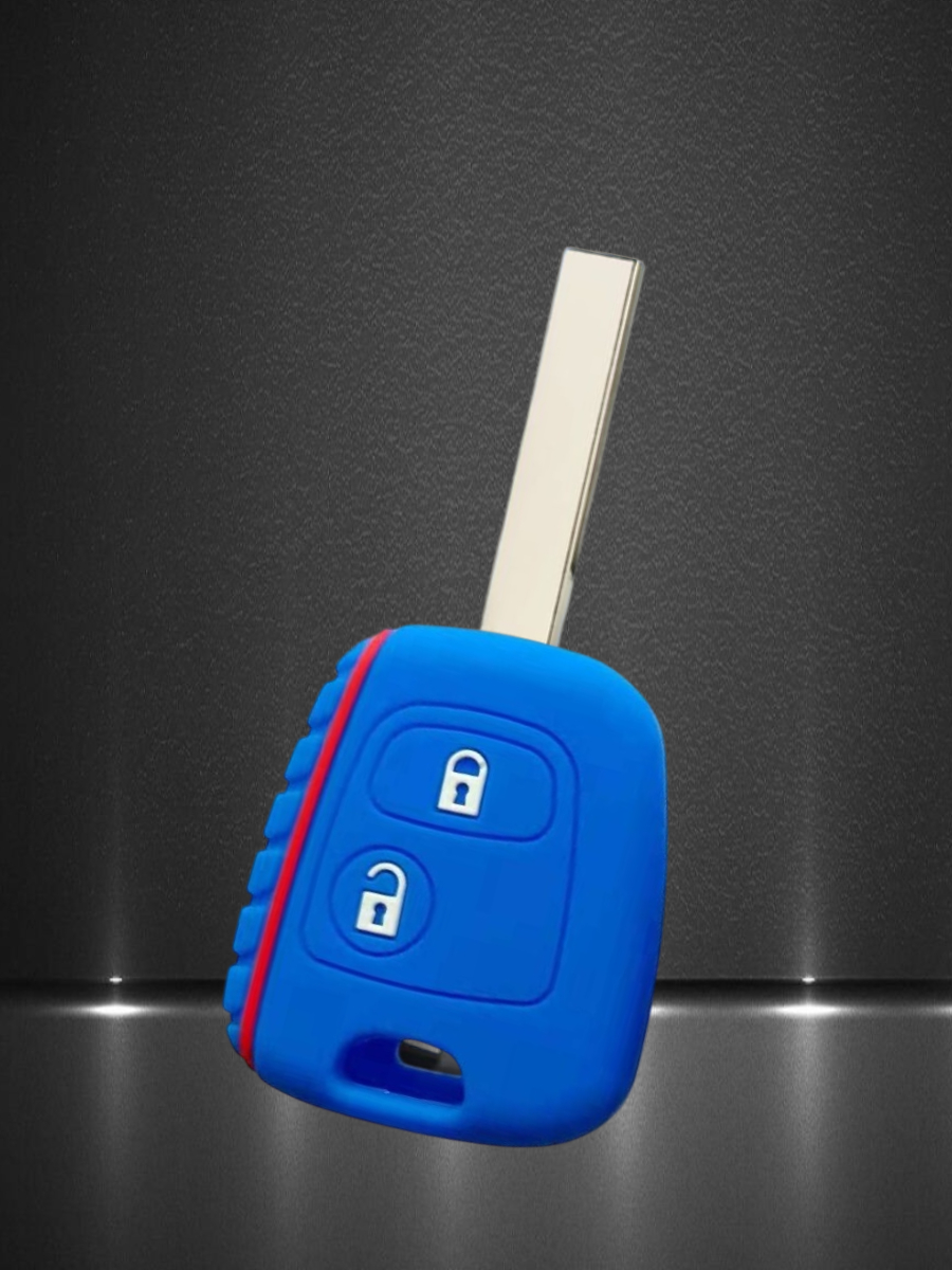 Чехол для простого ключа PEUGEOT / CITROEN (голубой крайола)