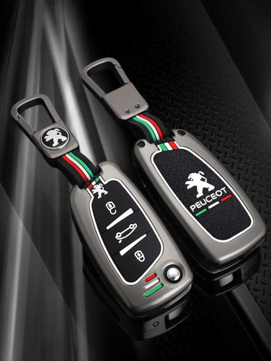 Чехол для выкидного ключа c 3 кнопками Peugeot(черный)