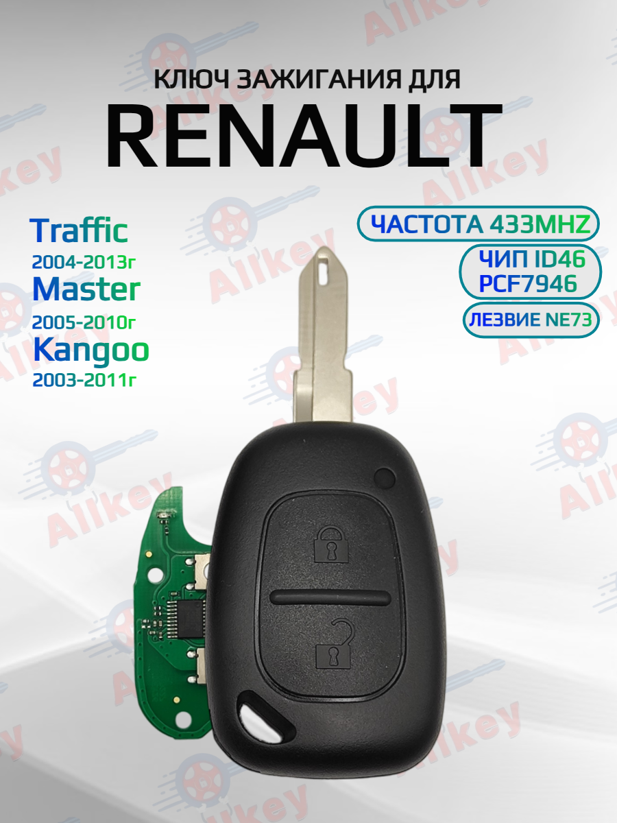 Простой ключ зажигания для Renault