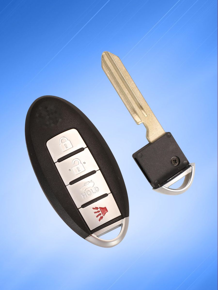 Корпус смарт ключа с 3 кнопками +Panic для Ниссан, контакт снизу