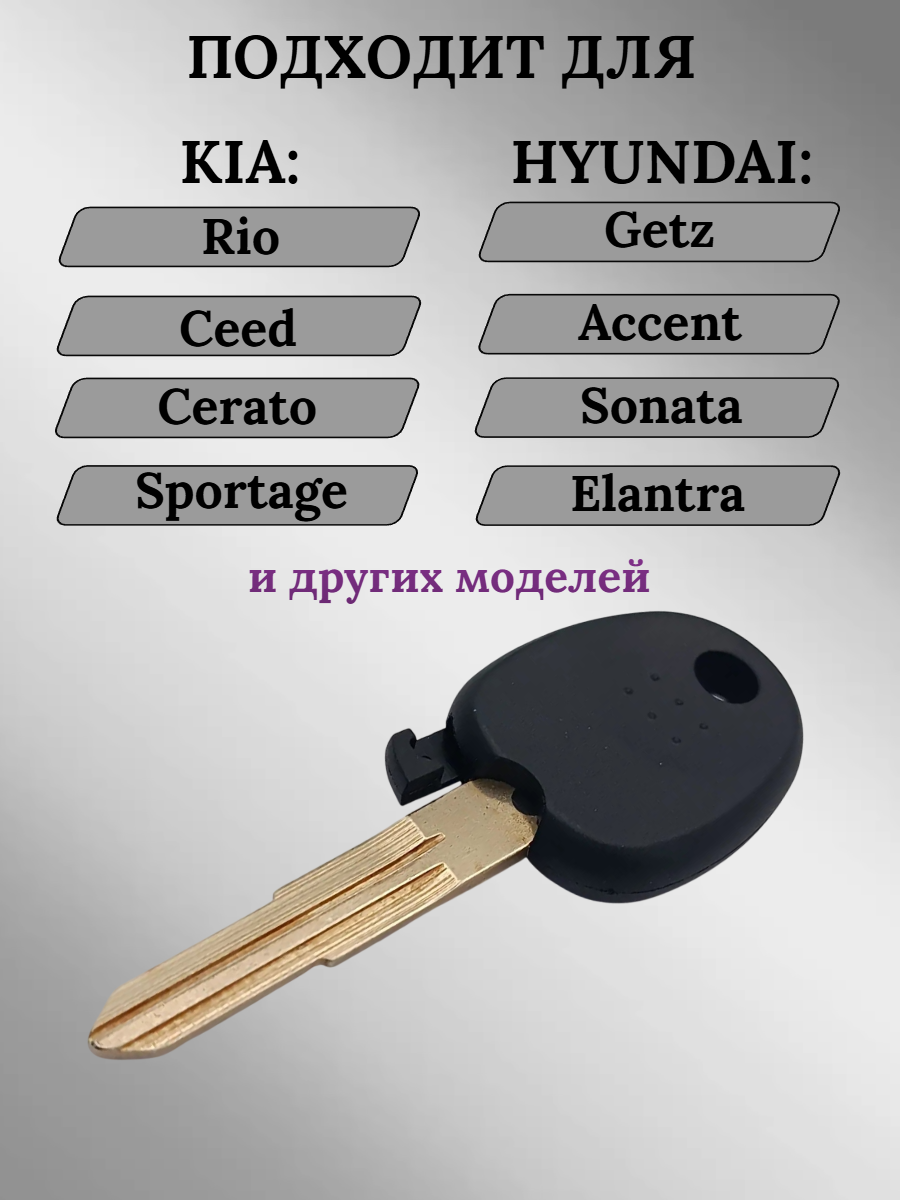 Заготовка с местом под чип для HYUNDAI лезвие HYN10 (5шт.) 