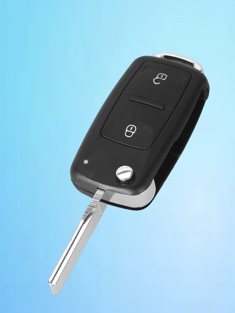 Выкидной ключ зажигания для Фольксваген с 2 кнопками с частотой 434 mhz и с чипом ID48 с логотипом