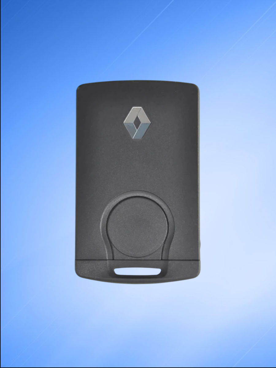 Смарт карта - ключ для Renault с 4 кнопками с частотой 433 mhz и чипом HITAG AES 4A PCF7953M с лезвием VA6 с системой  Keyless Go