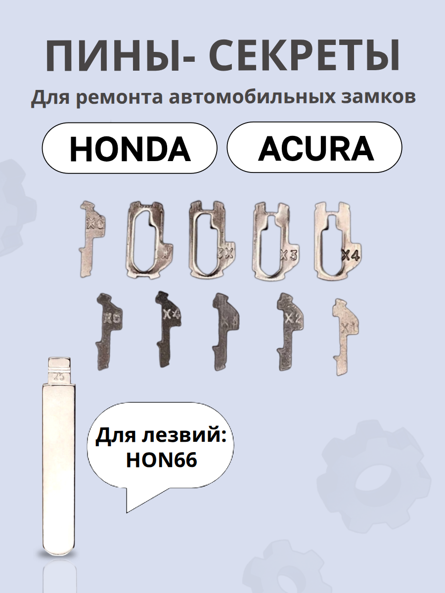 Автомобильные пины-секреты для замков Honda
