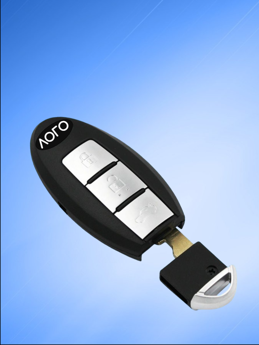 Корпус смарт ключа с 3 кнопками для Ниссан, контакт слева