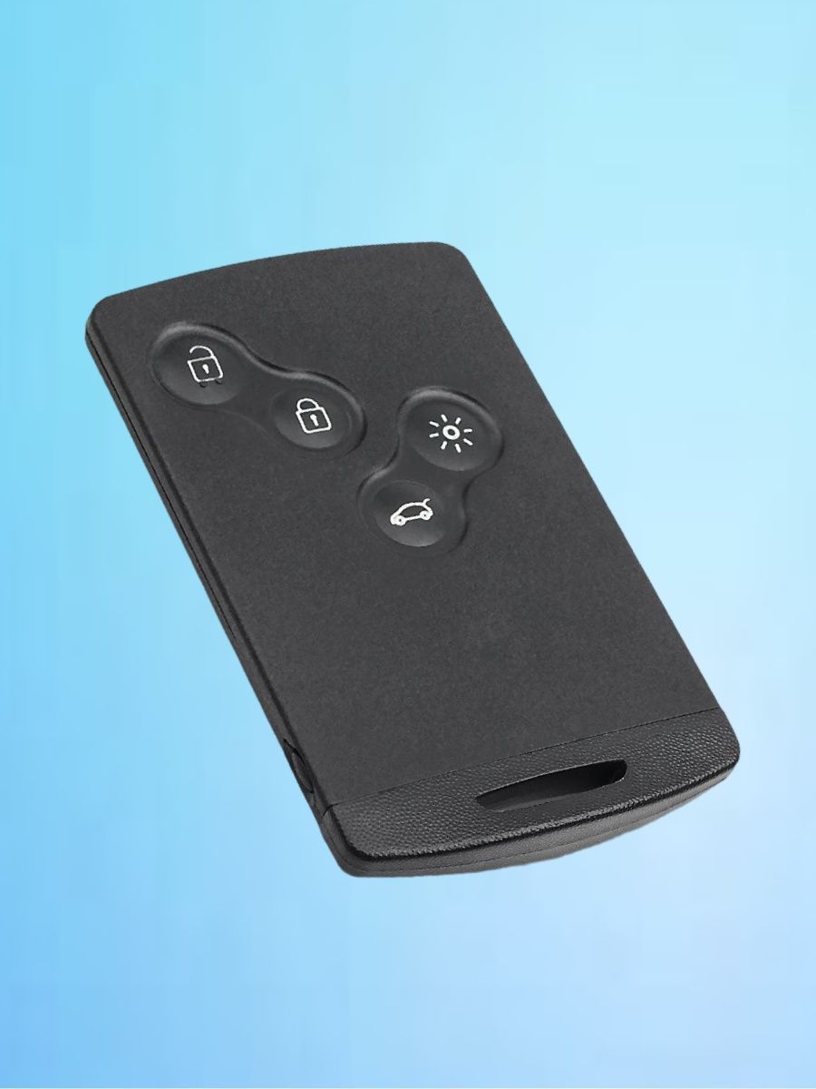 Смарт карта-ключ для Renault с 4 кнопками с частотой 433 mhz и чипом ID46 - PCF7952 с лезвием VA6