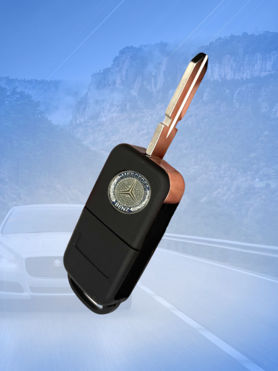 Корпус выкидного ключа с 4 кнопками лезвие HU39 для Mercedes Benz, с логотипом