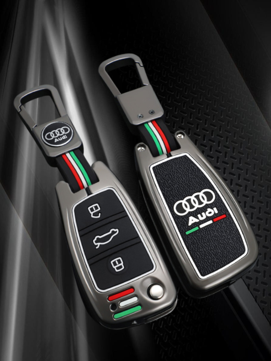 Чехол для выкидного ключа Audi 3 кнопки (черный нюд)