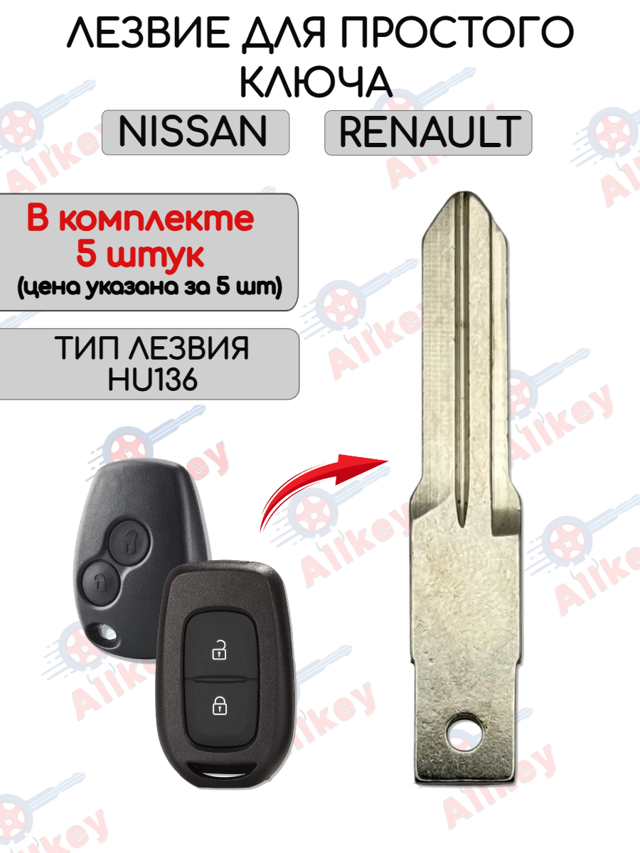 Набор лезвий из 5 штук для ключа RENAULT