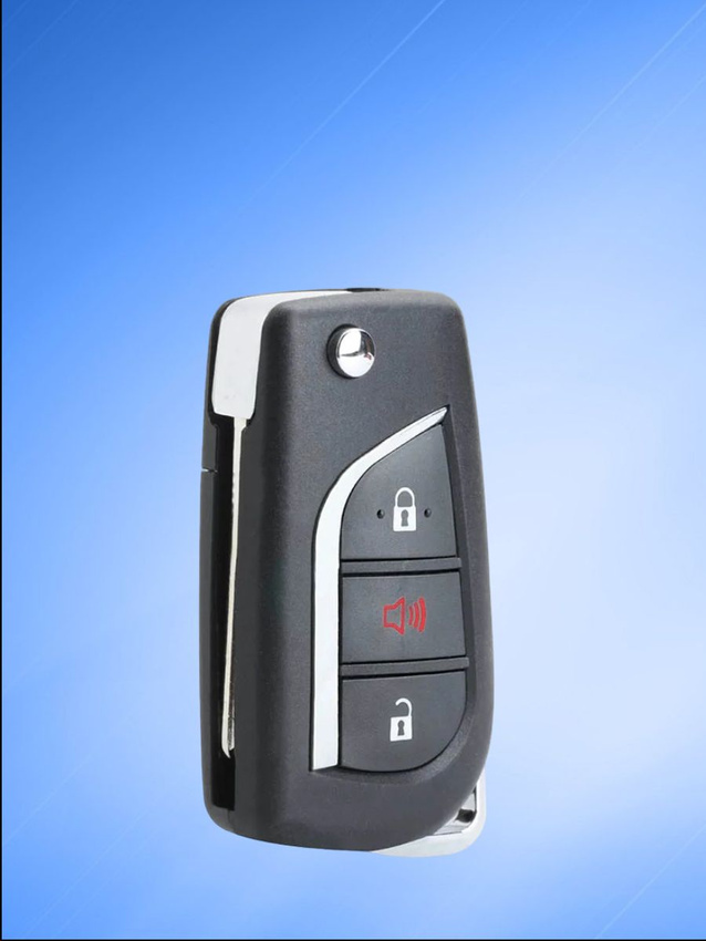 Корпус выкидного ключа с 2 кнопками +Panic лезвие TOY43 для Toyota, батарейка CR1620