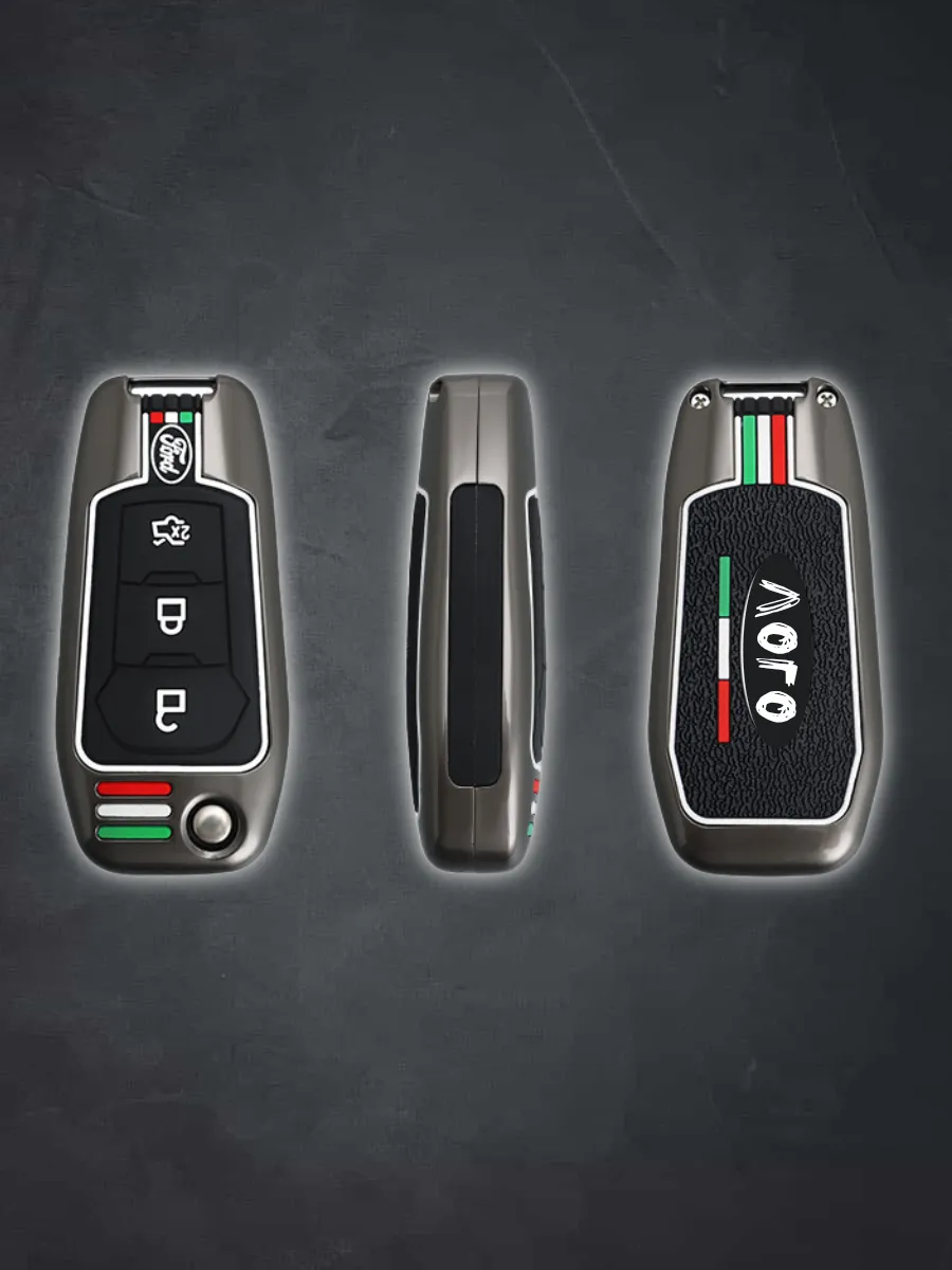 Чехол для выкидного ключа Ford / Форд 3 кнопки. Цинковый сплав