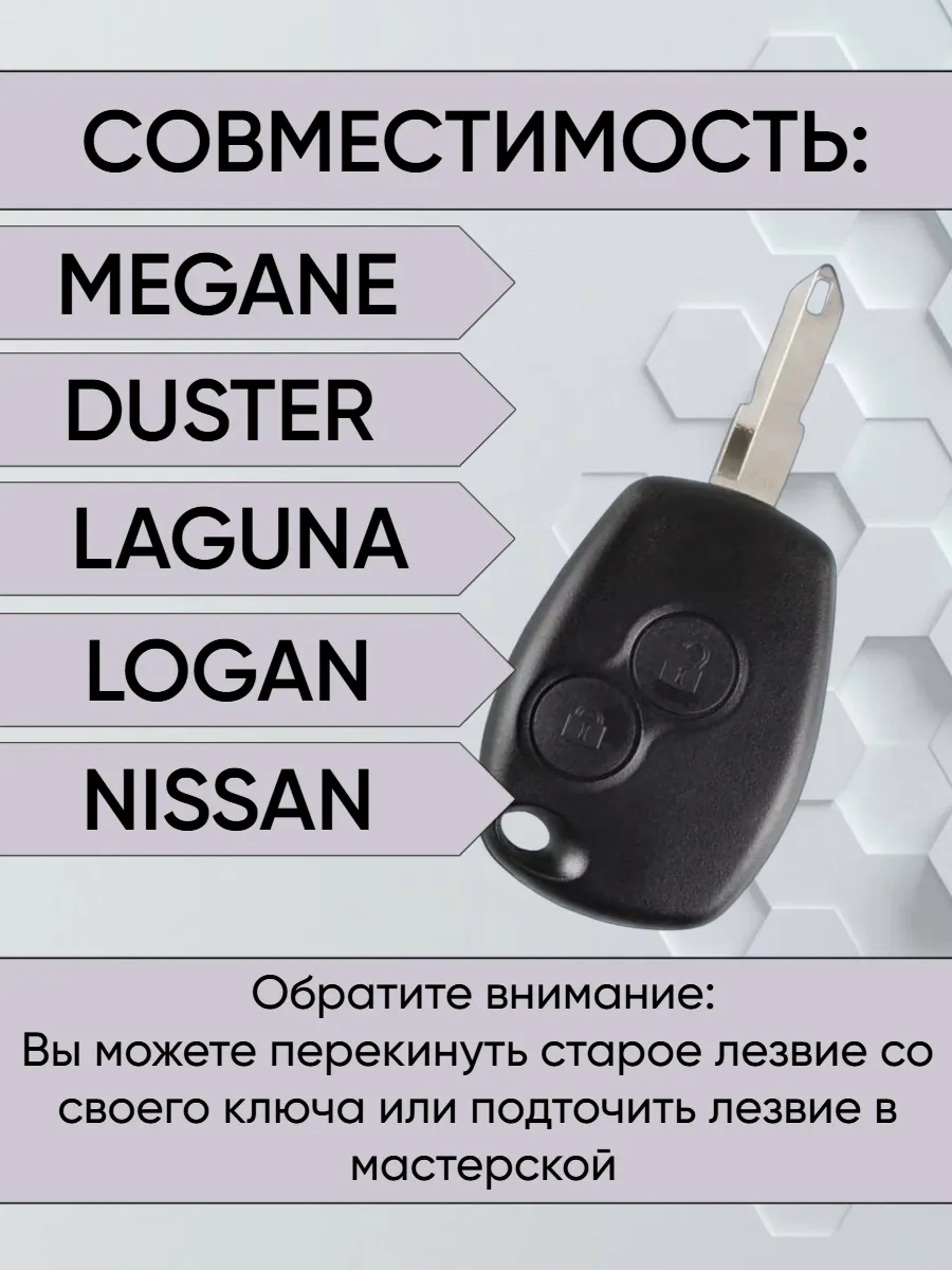 Корпус ключа для Renault Nissan Лада лезвие NE73