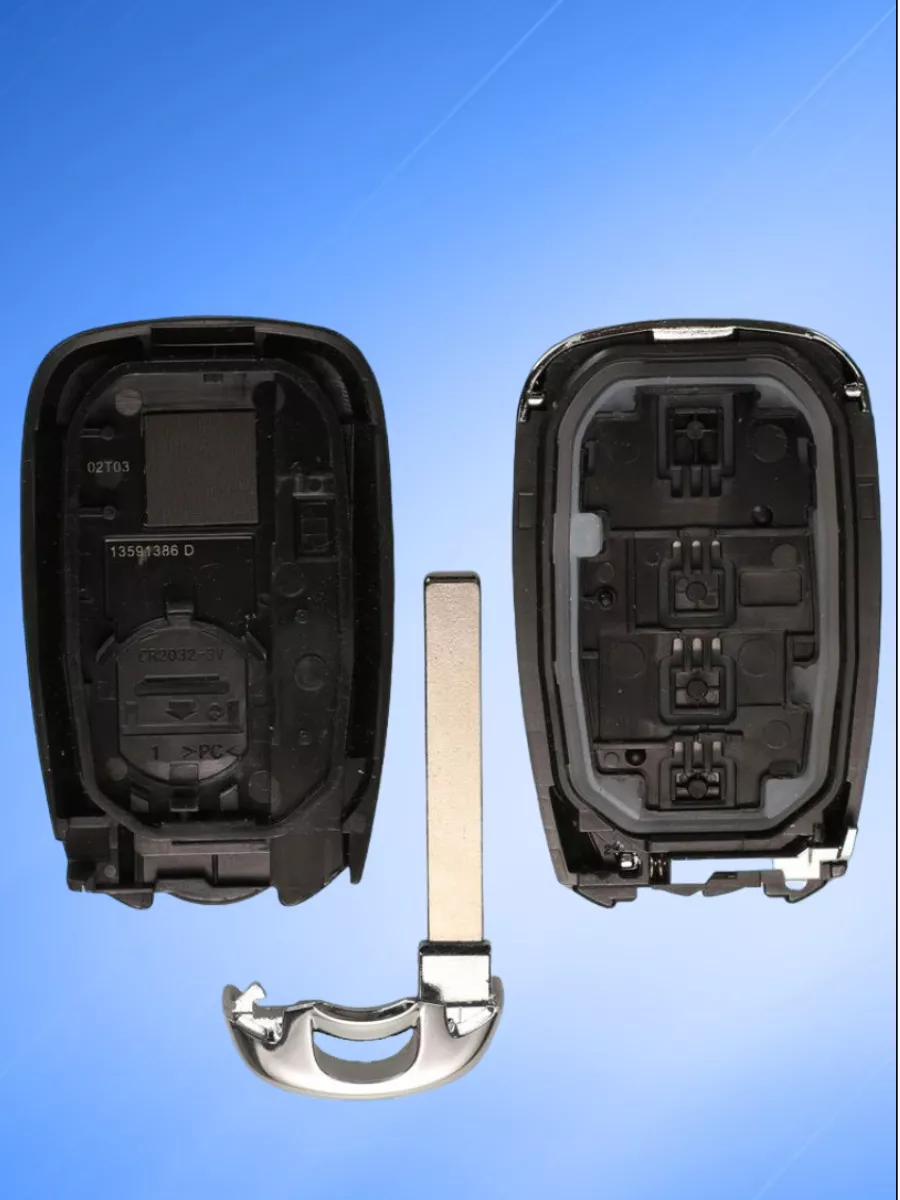 Корпус смарт ключа с 3 кнопками +Panic с лезвием HU100 для Chevrolet