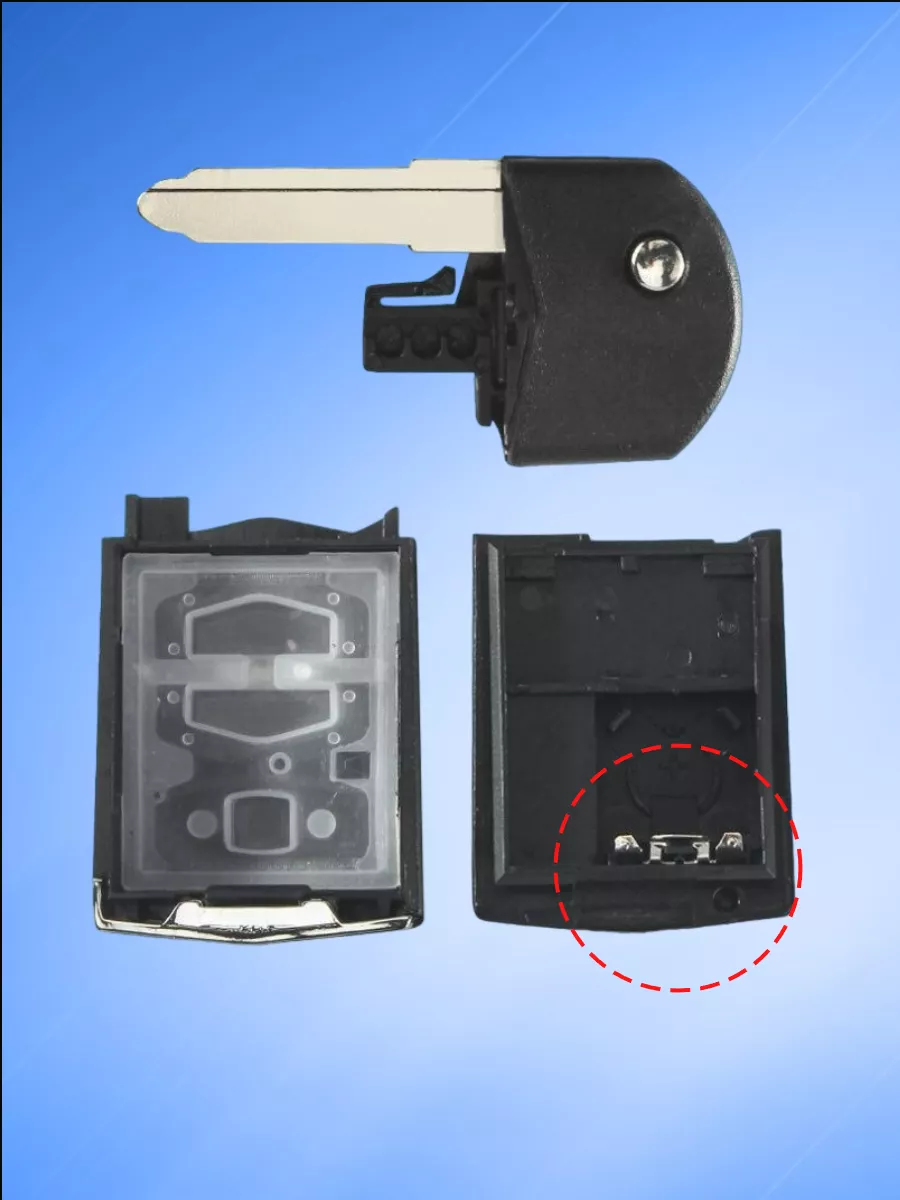 Корпус выкидного ключа с 2 кнопками для Мазда