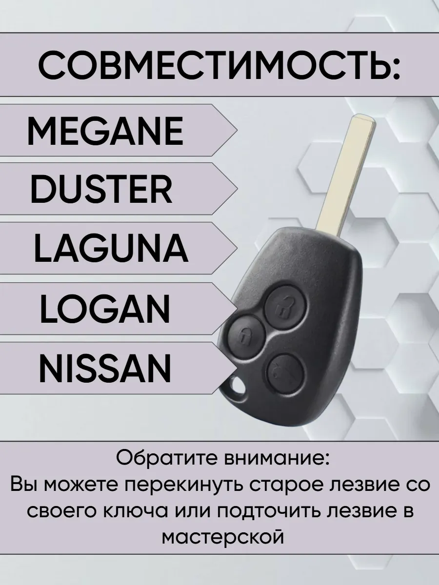 Корпус ключа с 3 кнопками лезвие VA2 для Рено