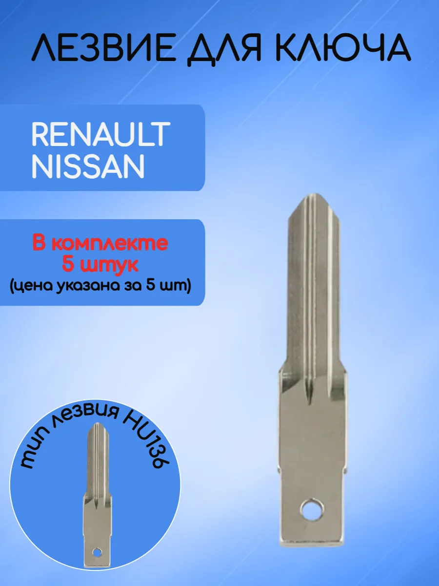 Набор лезвий из 5 штук для ключа RENAULT